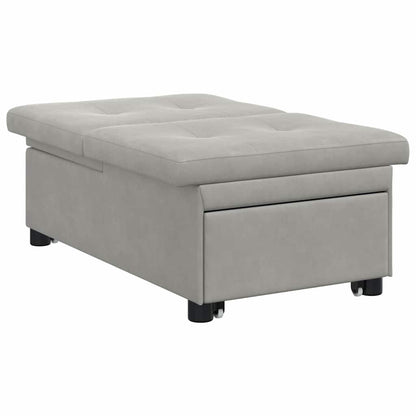 Schlafsofa mit Kissen Hellgrau 67 x 194 x 82 cm Mikrofaserstoff