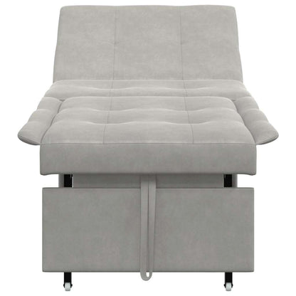Schlafsofa mit Kissen Hellgrau 67 x 194 x 82 cm Mikrofaserstoff