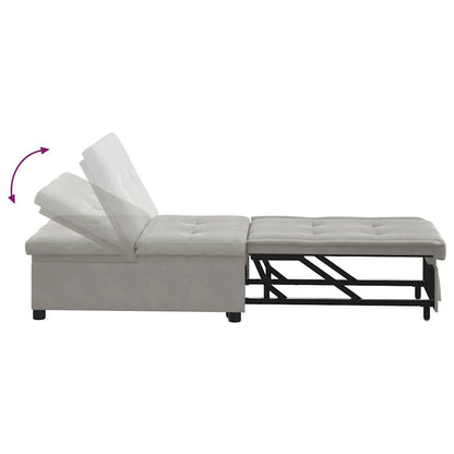 Schlafsofa mit Kissen Hellgrau 67 x 194 x 82 cm Mikrofaserstoff