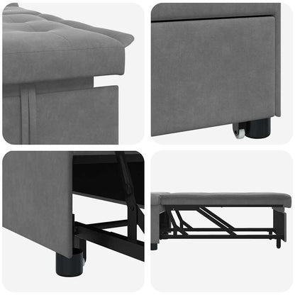 Schlafsofa Dunkelgrau 67 x 194 x 82 cm