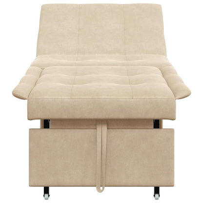 Schlafsofa mit Kissen Creme 67 x 194 x 82 cm Mikrofaserstoff
