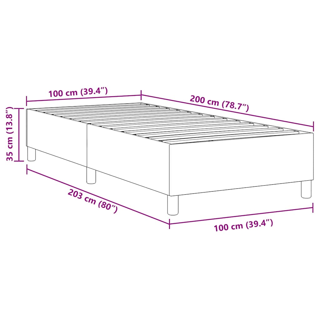Boxspringbett Creme 100 x 200 cm Cordstoff