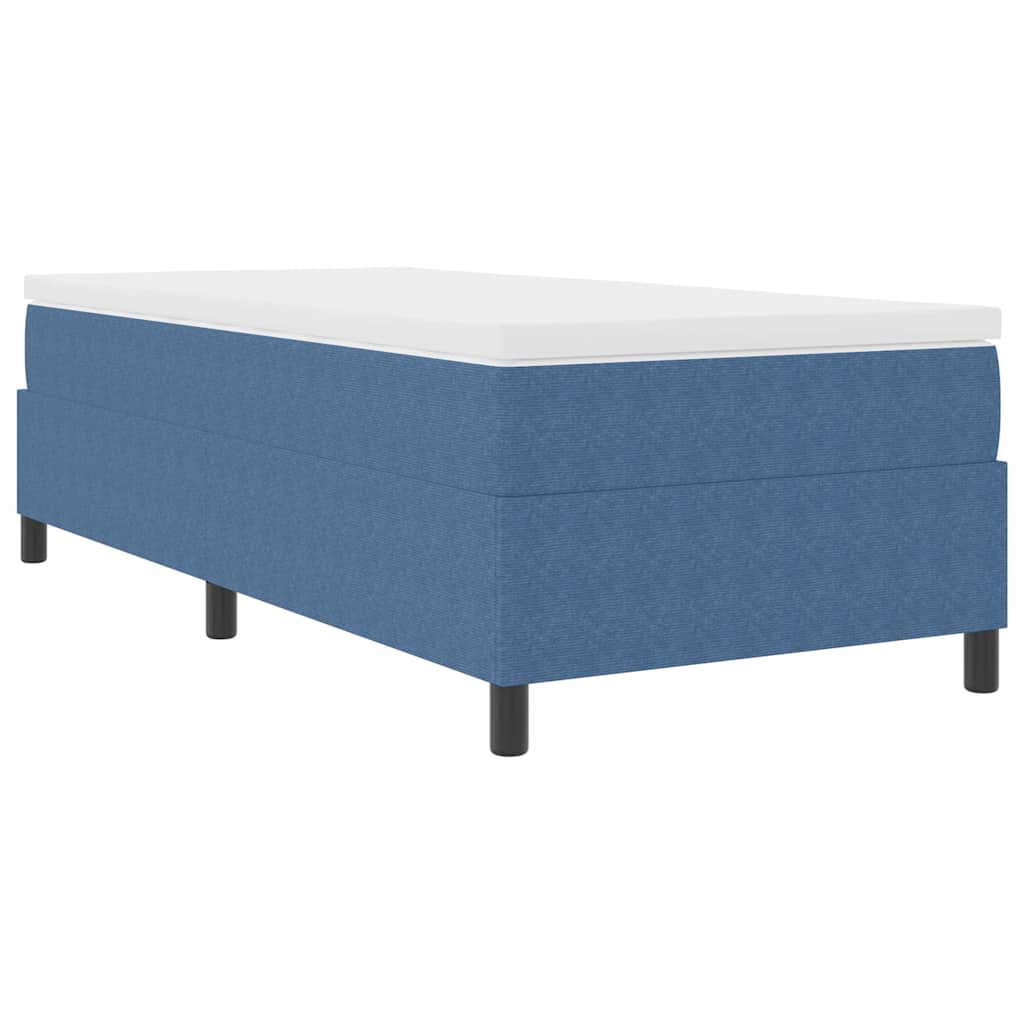 Boxspringbett Blau und Weiß 203 x 80 x 60 cm Cordstoff