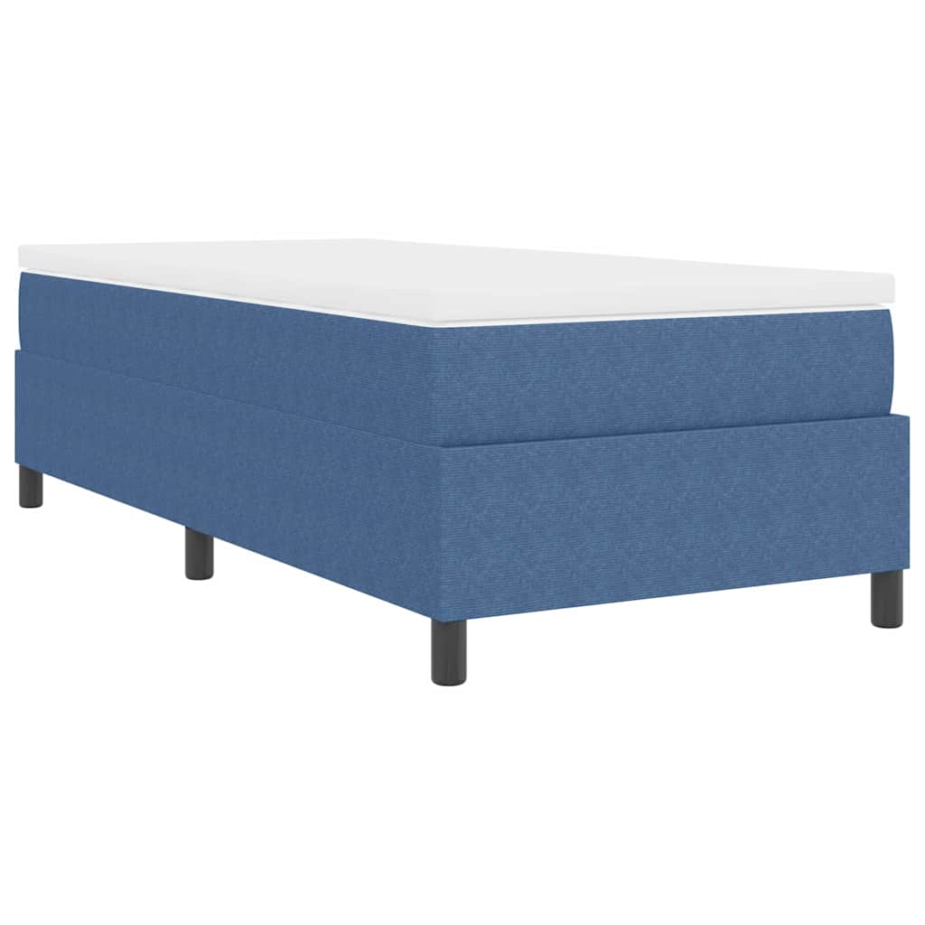 Boxspringbett Blau und Weiß 203 x 80 x 60 cm Cordstoff