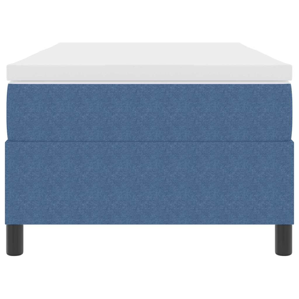 Boxspringbett Blau und Weiß 203 x 80 x 60 cm Cordstoff