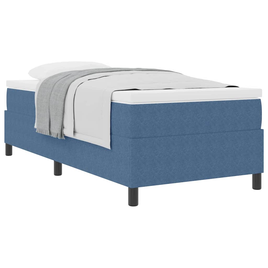 Boxspringbett Blau und Weiß 203 x 80 x 60 cm Cordstoff
