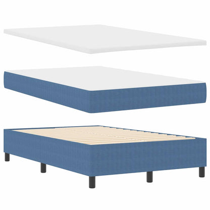 Boxspringbett Blau und Weiß 203 x 120 x 60 cm Cordstoff