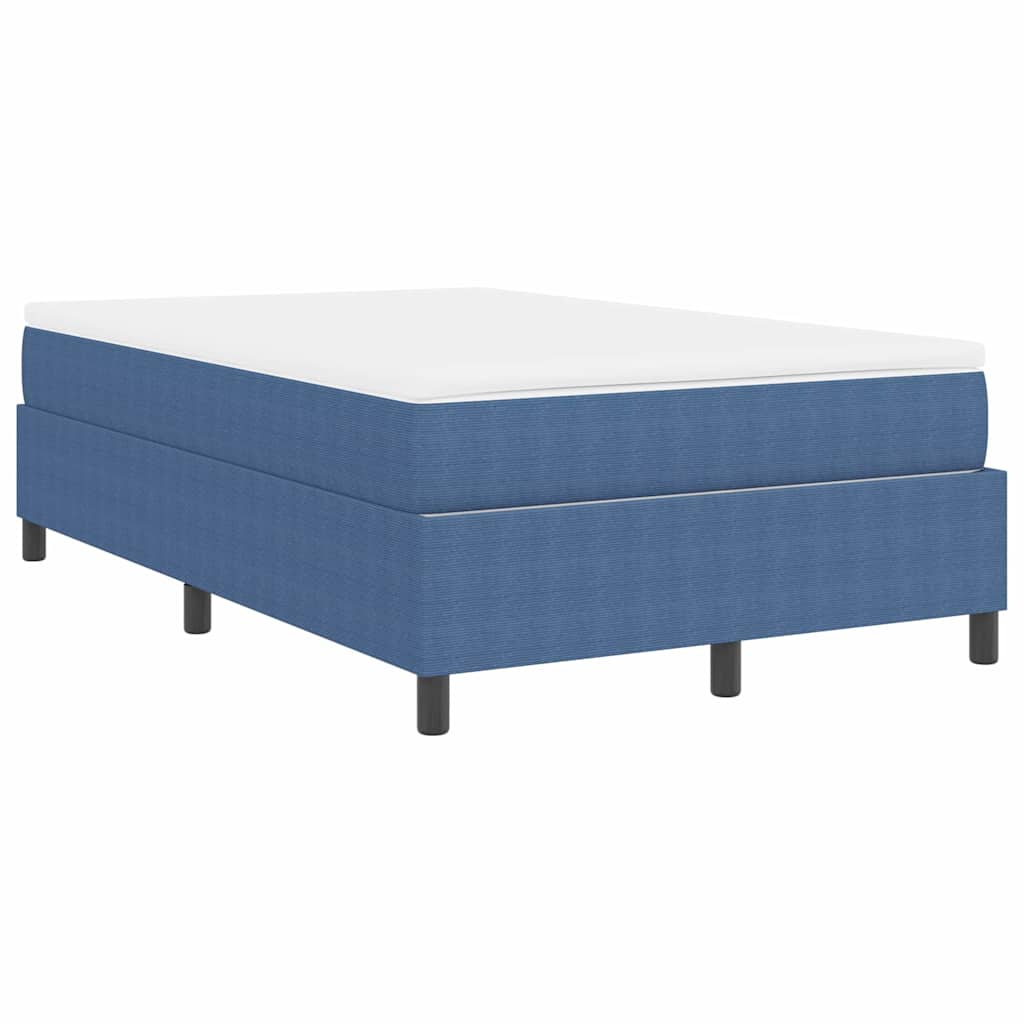 Boxspringbett Blau und Weiß 203 x 120 x 60 cm Cordstoff