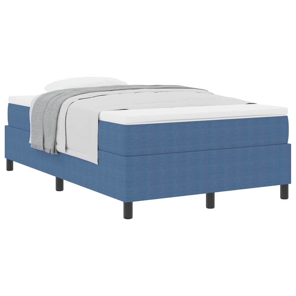 Boxspringbett Blau und Weiß 203 x 120 x 60 cm Cordstoff
