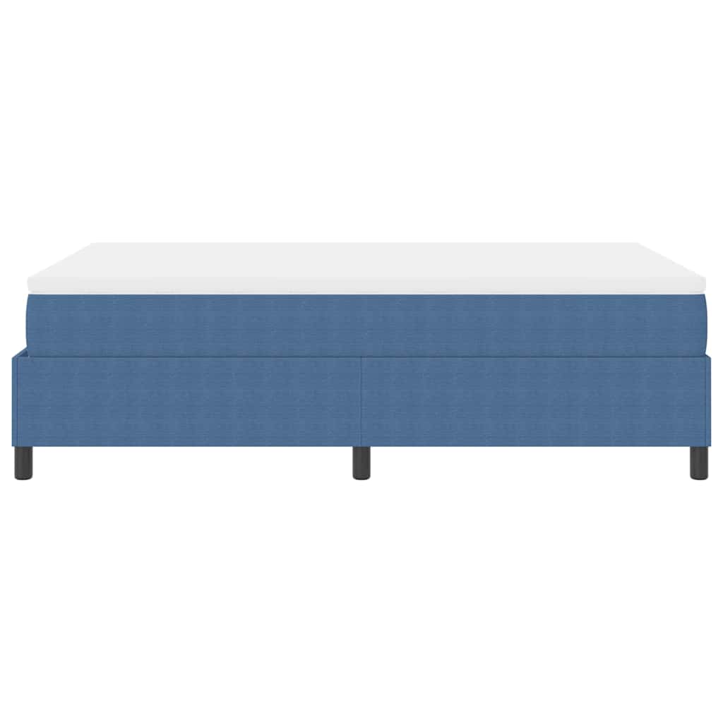 Boxspringbett Blau und Weiß 203 x 120 x 60 cm Cordstoff