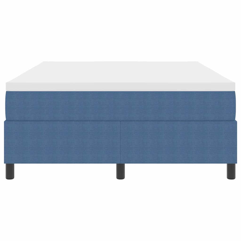 Boxspringbett Blau und Weiß 203 x 140 x 60 cm Cordstoff