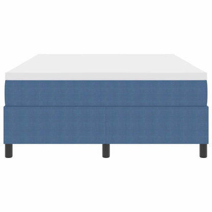 Boxspringbett Blau und Weiß 203 x 140 x 60 cm Cordstoff
