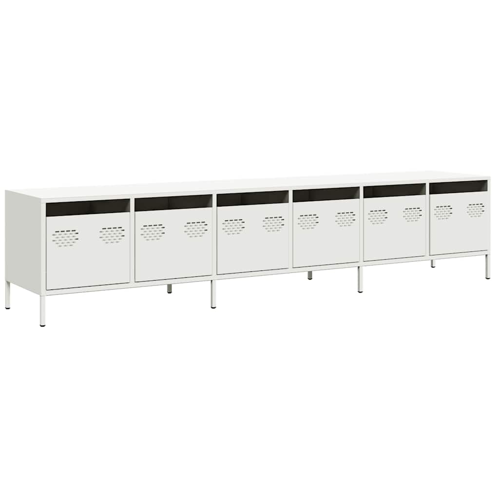 TV-Schrank Weiß 202x39x43,5 cm Kaltgewalzter Stahl
