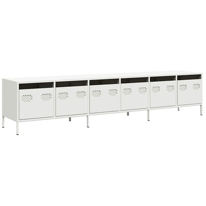 TV-Schrank Weiß 202x39x43,5 cm Kaltgewalzter Stahl