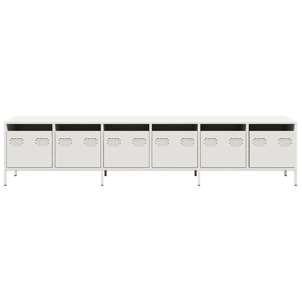 TV-Schrank Weiß 202x39x43,5 cm Kaltgewalzter Stahl