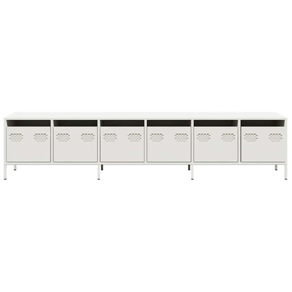 TV-Schrank Weiß 202x39x43,5 cm Kaltgewalzter Stahl