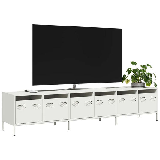 TV-Schrank Weiß 202x39x43,5 cm Kaltgewalzter Stahl