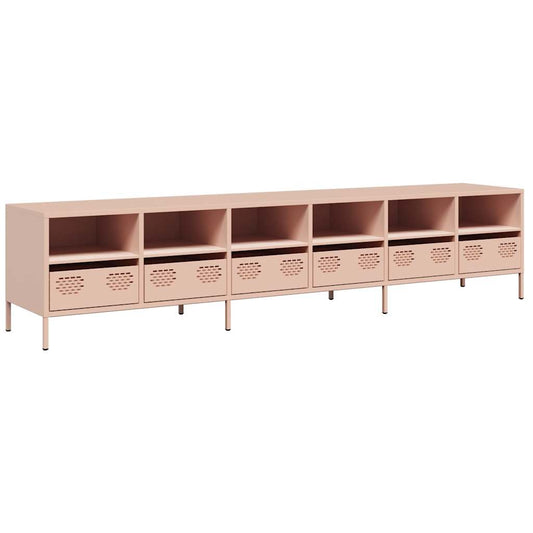 TV-Schrank Rosa 202x39x43,5 cm Kaltgewalzter Stahl