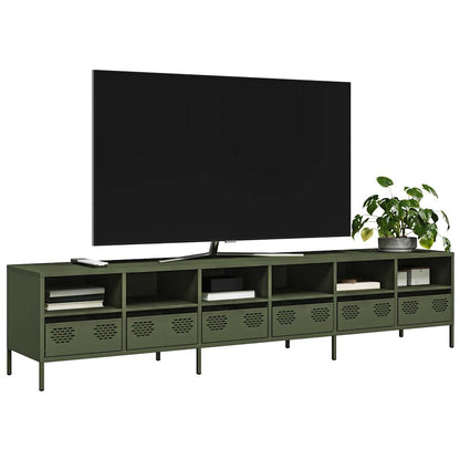 TV-Schrank Olivgrün 202x39x43,5 cm Kaltgewalzter Stahl
