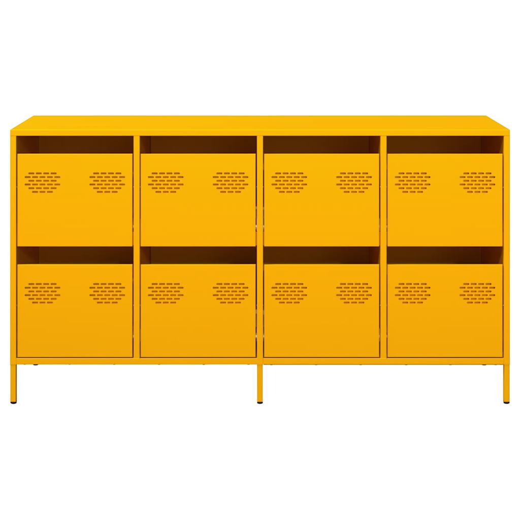 Sideboard Senfgelb 135x39x73,5 cm Kaltgewalzter Stahl