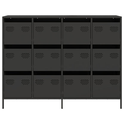 Sideboard Schwarz 135x39x103,5 cm Kaltgewalzter Stahl