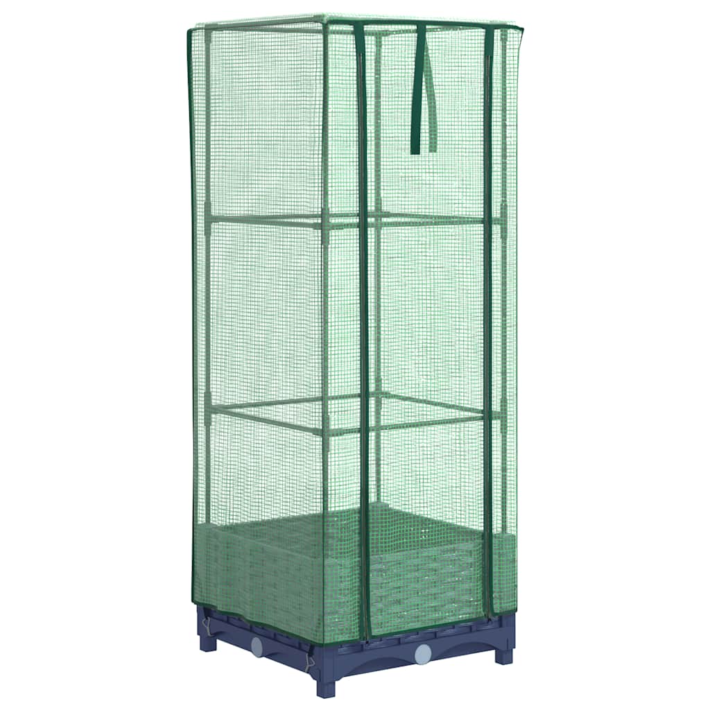 Hochbeet mit Gewächshaus-Aufsatz Rattan-Optik 40x40x123 cm