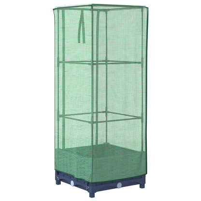 Hochbeet mit Gewächshaus-Aufsatz Rattan-Optik 40x40x123 cm