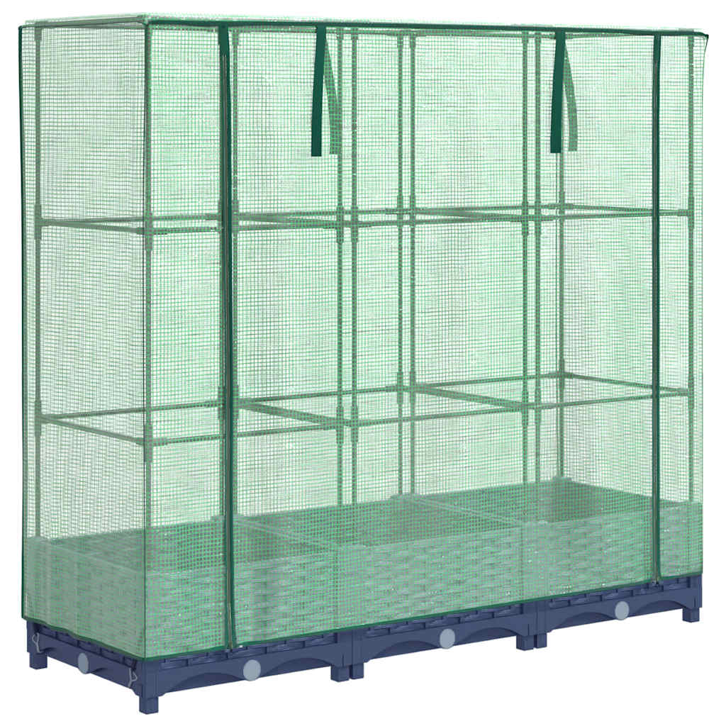 Hochbeet mit Gewächshaus-Aufsatz Rattan-Optik 120x40x123 cm