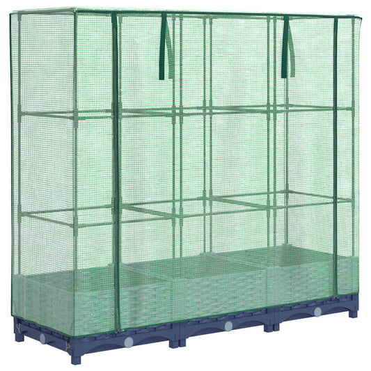 Hochbeet mit Gewächshaus-Aufsatz Rattan-Optik 120x40x123 cm