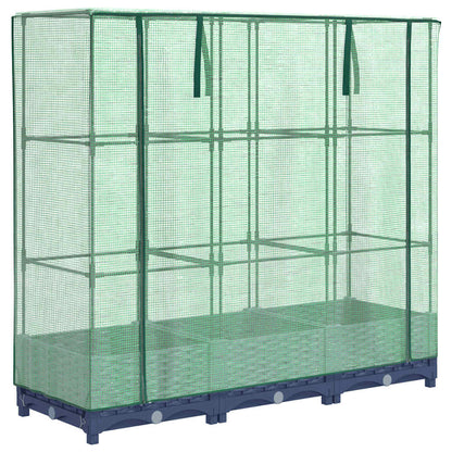 Hochbeet mit Gewächshaus-Aufsatz Rattan-Optik 120x40x123 cm