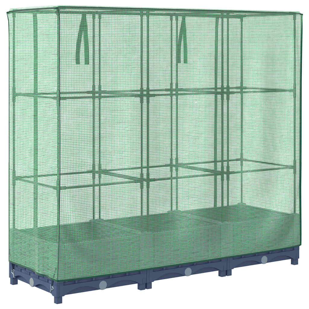 Hochbeet mit Gewächshaus-Aufsatz Rattan-Optik 120x40x123 cm