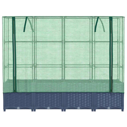 Hochbeet mit Gewächshaus-Aufsatz Rattan-Optik 160x40x138 cm