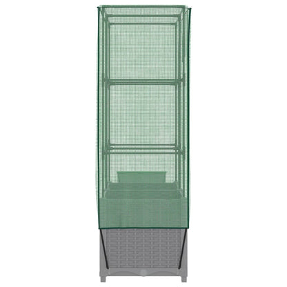 Hochbeet mit Gewächshaus-Aufsatz Rattan-Optik 80x40x138 cm
