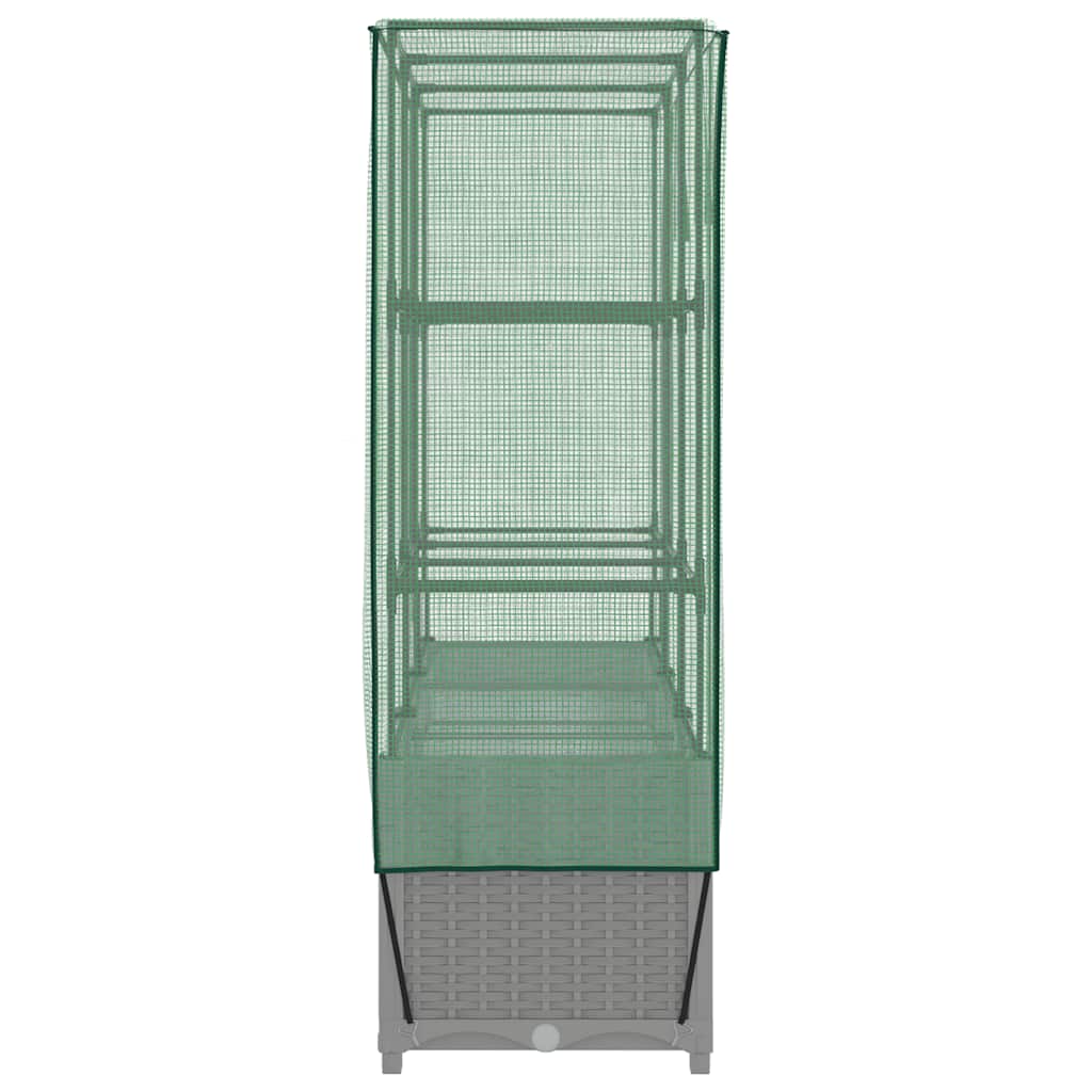 Hochbeet mit Gewächshaus-Aufsatz Rattan-Optik 120x40x138 cm