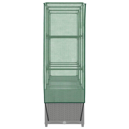 Hochbeet mit Gewächshaus-Aufsatz Rattan-Optik 120x40x138 cm