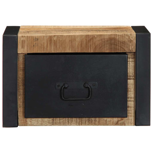 Nachttische 2 Stk. 40x35x25 cm Raues Mango-Massivholz