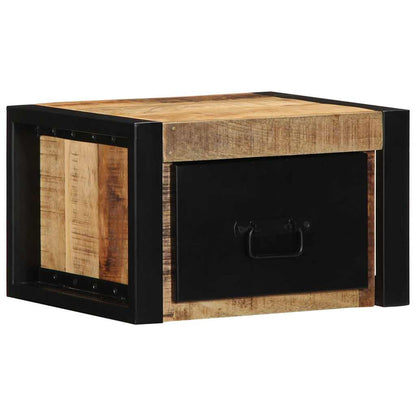 Nachttische 2 Stk. 40x35x25 cm Raues Mango-Massivholz