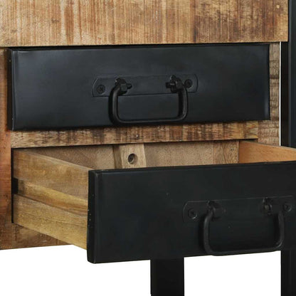 Beistelltisch Braun 40 x 40 x 80 cm Raues Mango-Massivholz