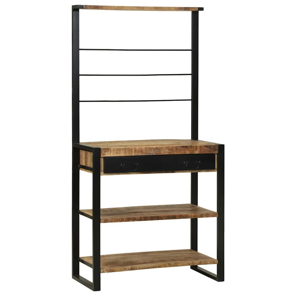 Küchenregal Braun 80 x 40 x 160 cm Massivholz Mango
