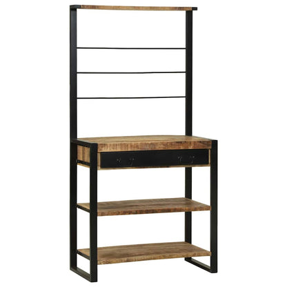 Küchenregal Braun 80 x 40 x 160 cm Massivholz Mango