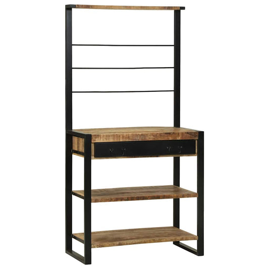 Küchenregal Braun 80 x 40 x 160 cm Massivholz Mango