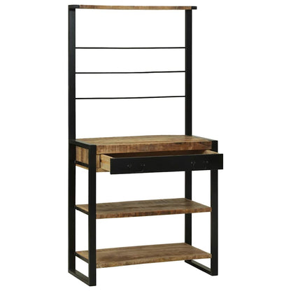 Küchenregal Braun 80 x 40 x 160 cm Massivholz Mango