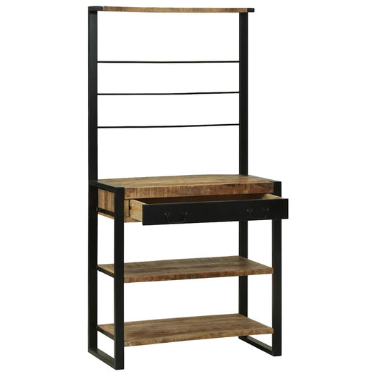 Küchenregal Braun 80 x 40 x 160 cm Massivholz Mango