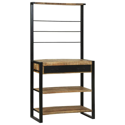 Küchenregal Braun 80 x 40 x 160 cm Massivholz Mango