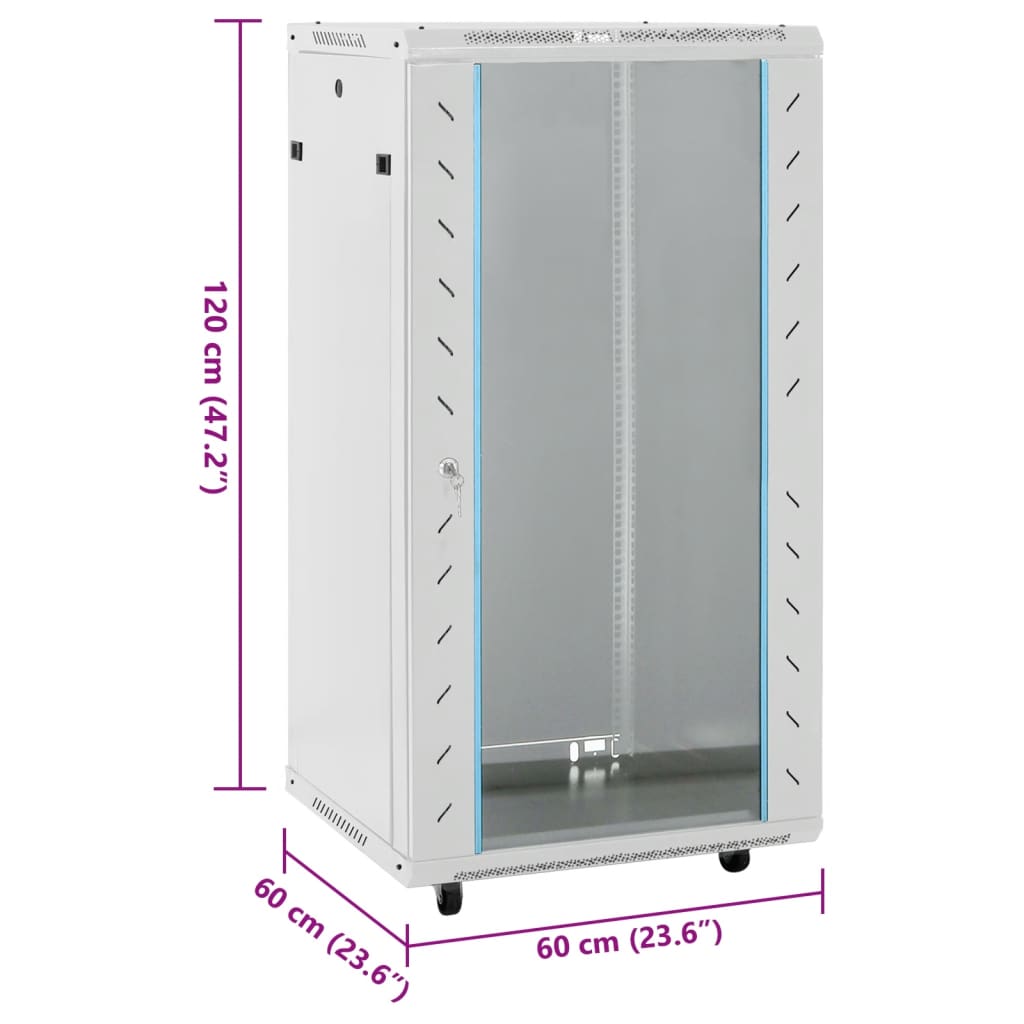 22U Netzwerkschrank 19" IP20 Grau 60x60x120 cm