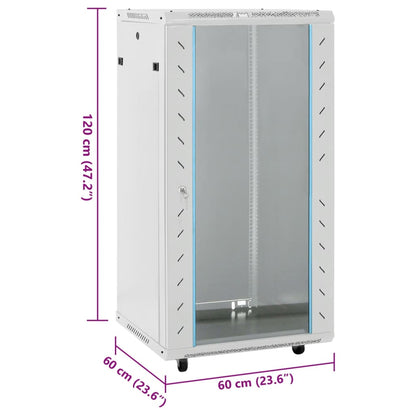 22U Netzwerkschrank 19" IP20 Grau 60x60x120 cm