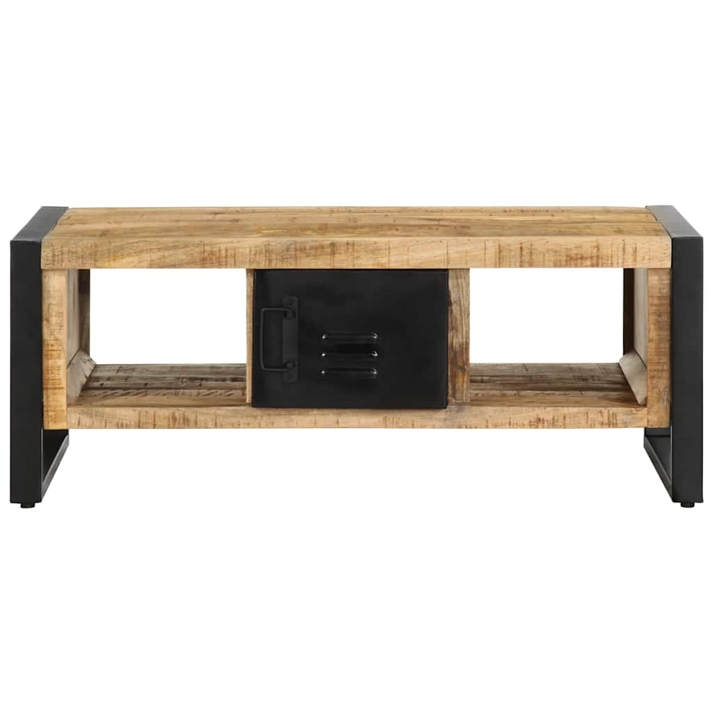 Couchtisch 90x50x36 cm Raues Massivholz Mango