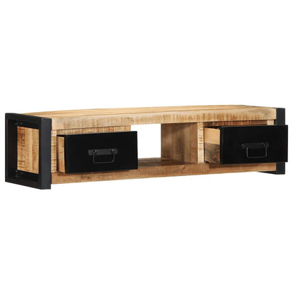 TV-Schrank 100x30x25 cm Raues Massivholz Mango