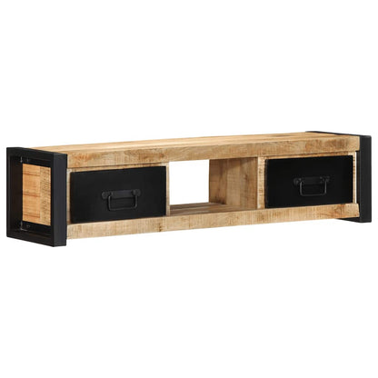 TV-Schrank 100x30x25 cm Raues Massivholz Mango