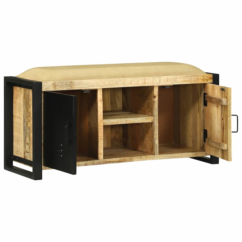 Bankschrank Braun 100 x 35 x 50 cm Massivholz Mango